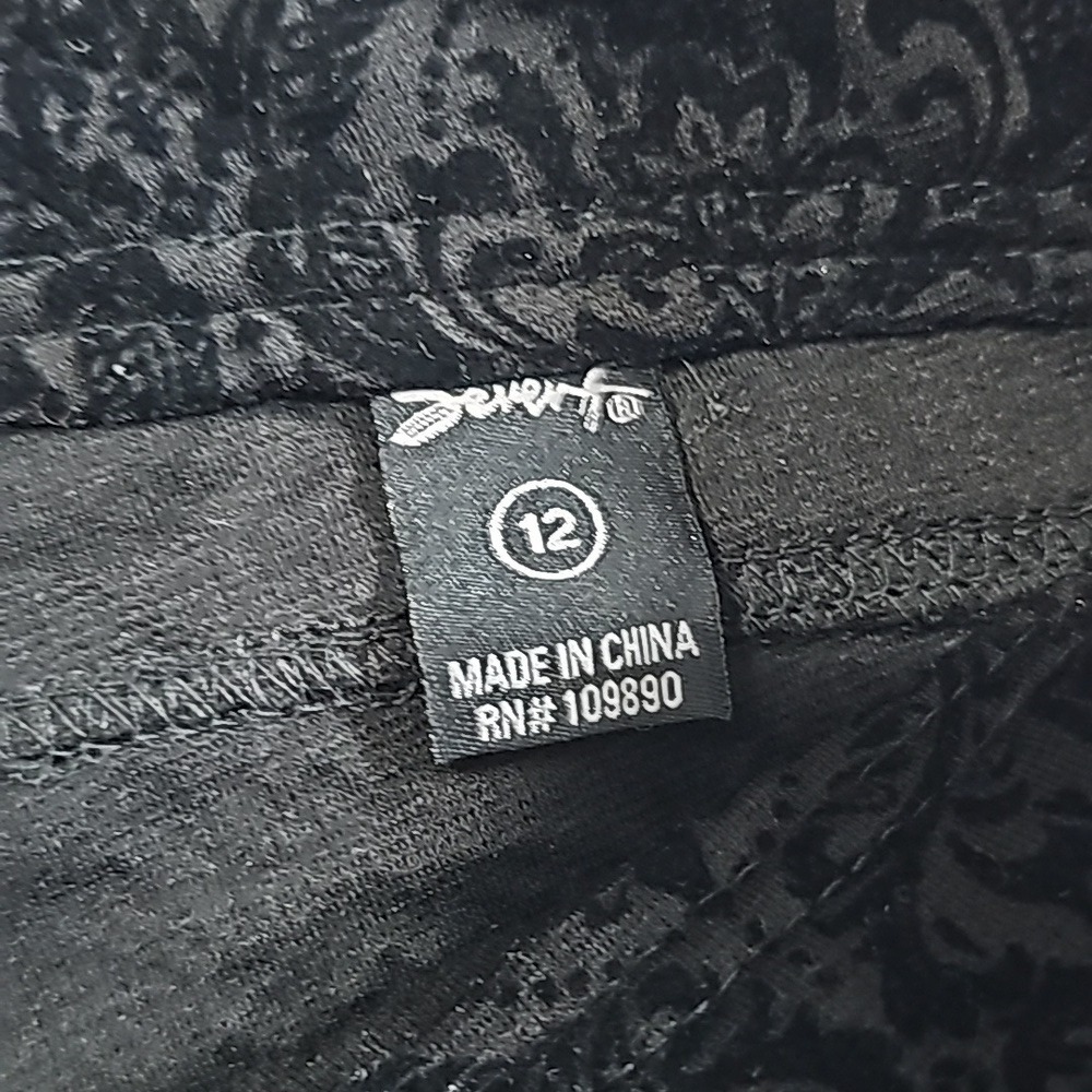 Seven Jeans Textured Velvet Paisley Print Size 12 New with Tags - Picture 6 of 9